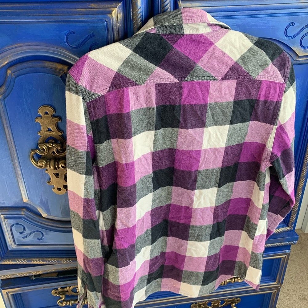 Vans Off The Wall Flannel Plaid Button Up Shirt LG - Picture 3 of 3